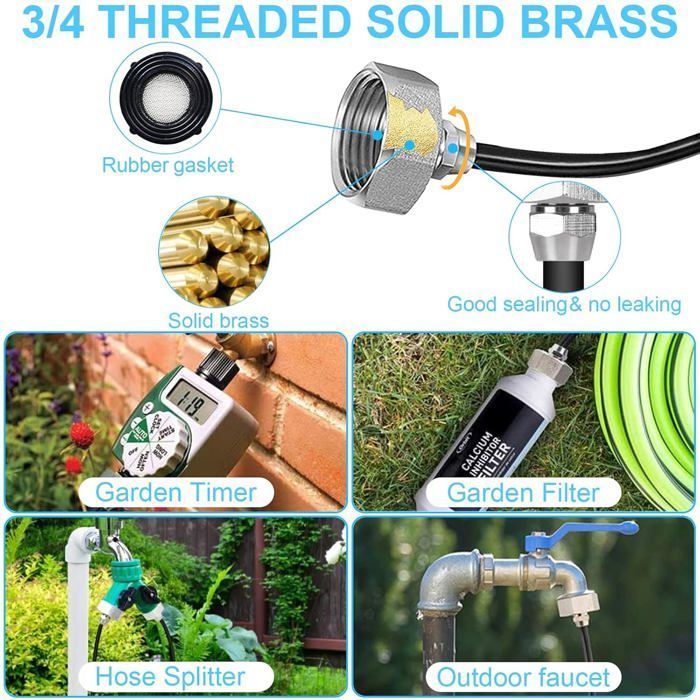 Sistema di nebulizzazione da 15 m, sistema di nebulizzazione per esterni, sistema di nebulizzazione per patio, sistema di raffreddamento a nebulizzazione per giardino