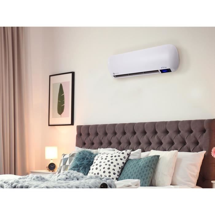 Potente calefactor cerámico de pared de 2000 vatios con mando a distancia.