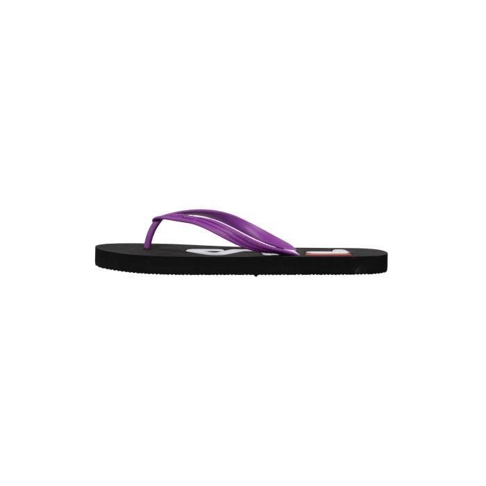 Women's Flip-Flops - Fila Troy - Black/Chive Blossom - Easy to Wear - Fila Logo - Size 41