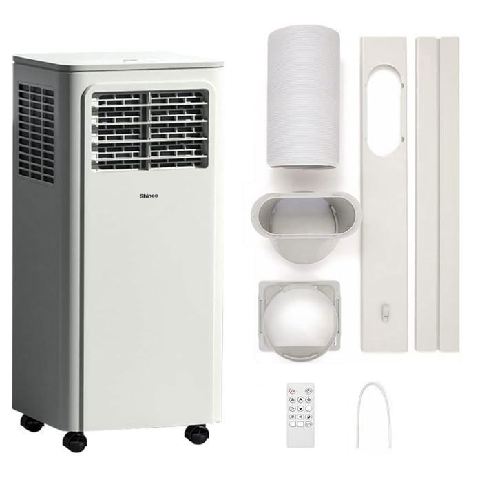 SHINCO 7000BTU Climatiseur Portable avec Fonction de Déshumidificateur, Ventilateur, Kit Fenêtre, Minuteur 24h