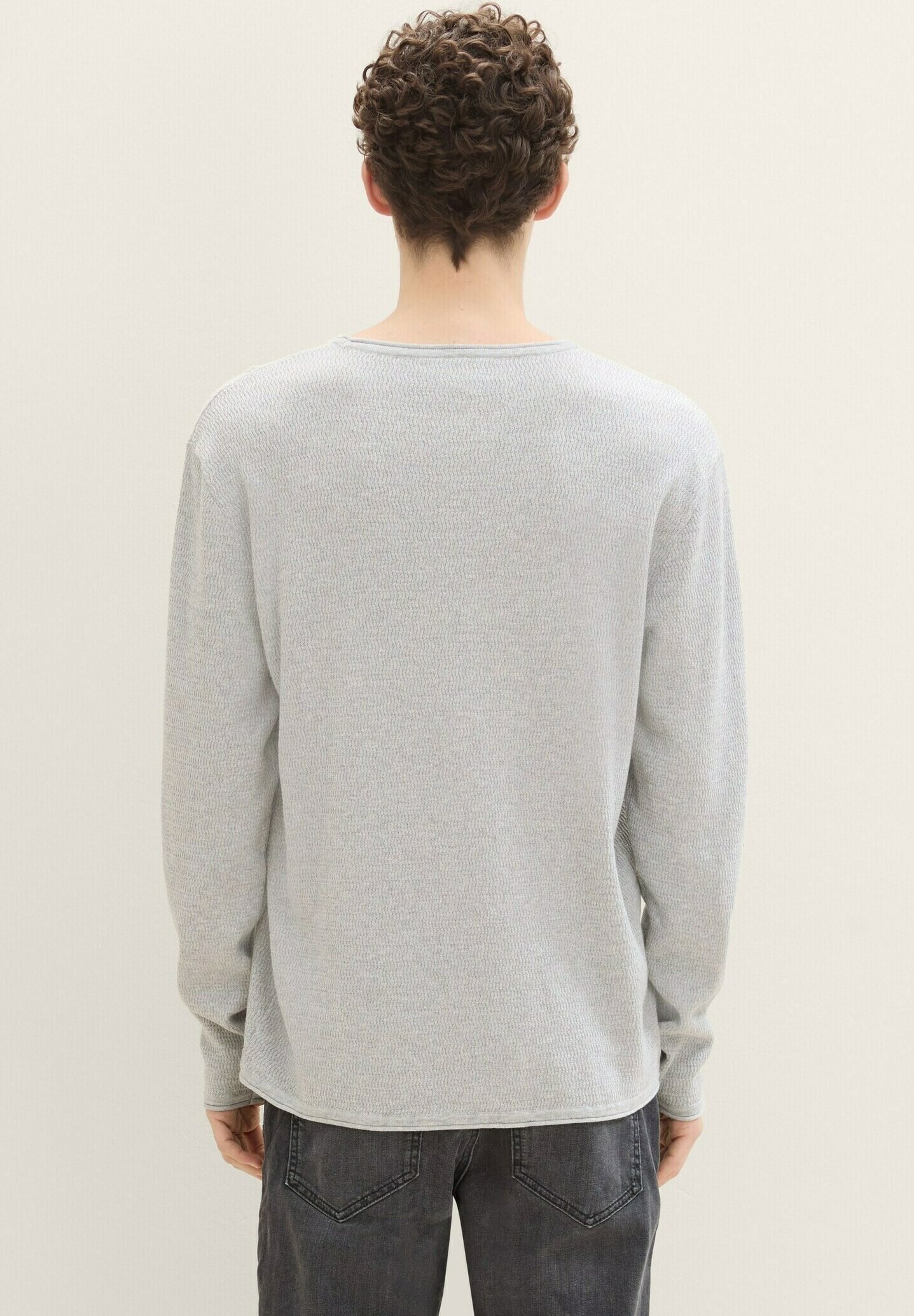 TOM TAILOR DENIM STRUCTURED - Trui - licht steengrijs gemêleerd