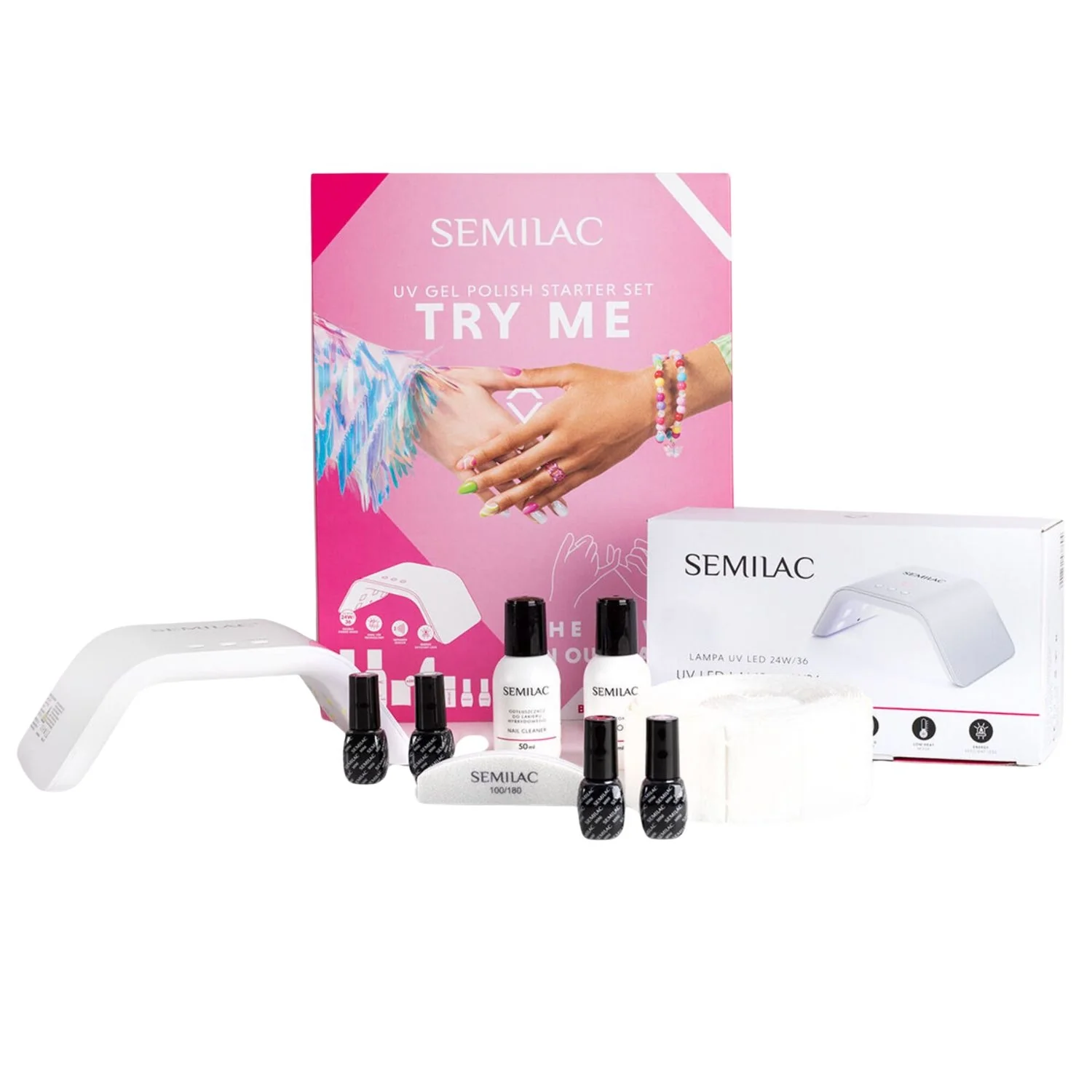 Starter Set Set TRY ME 24W/36 UV LED - Cofanetto Make Up, Smalto Effetto Gel