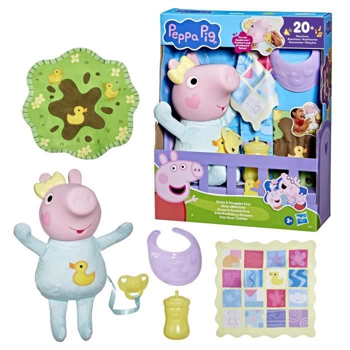 Peppa Pig Big Hugs Evie, interactieve pop met accessoires, geschikt voor kinderen vanaf 3 jaar.