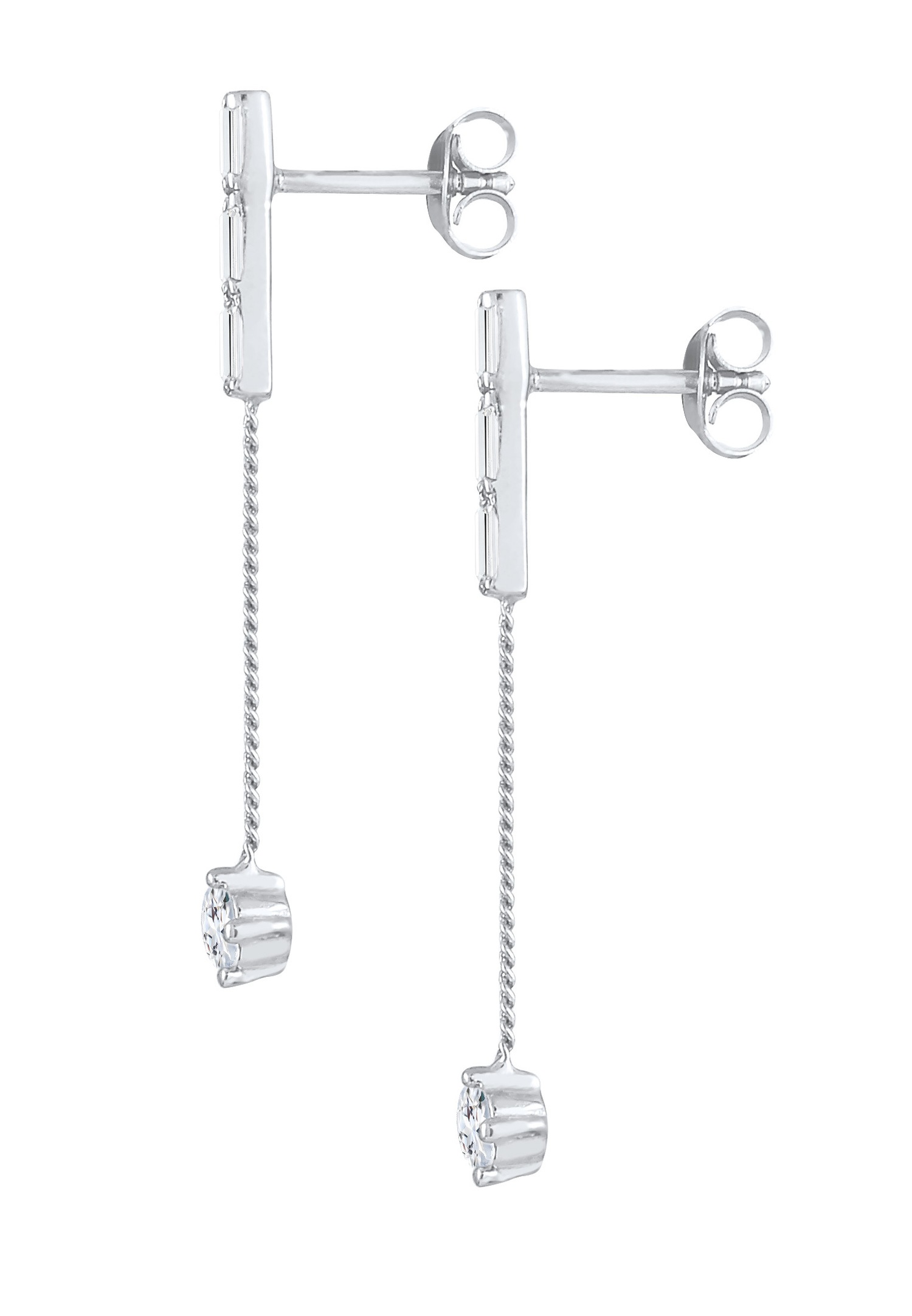 Elli PREMIUM Boucles pendentes pour dames étincelantes avec des pierres topazes en 925/1000 argent massif
