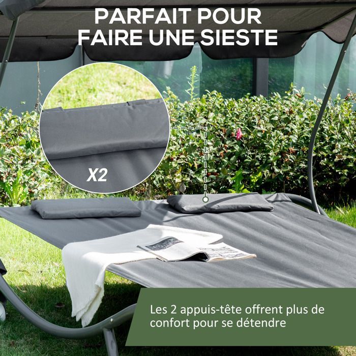 Outsunny - Parterre de jardín - Metal - 200x175x134cm - Gris