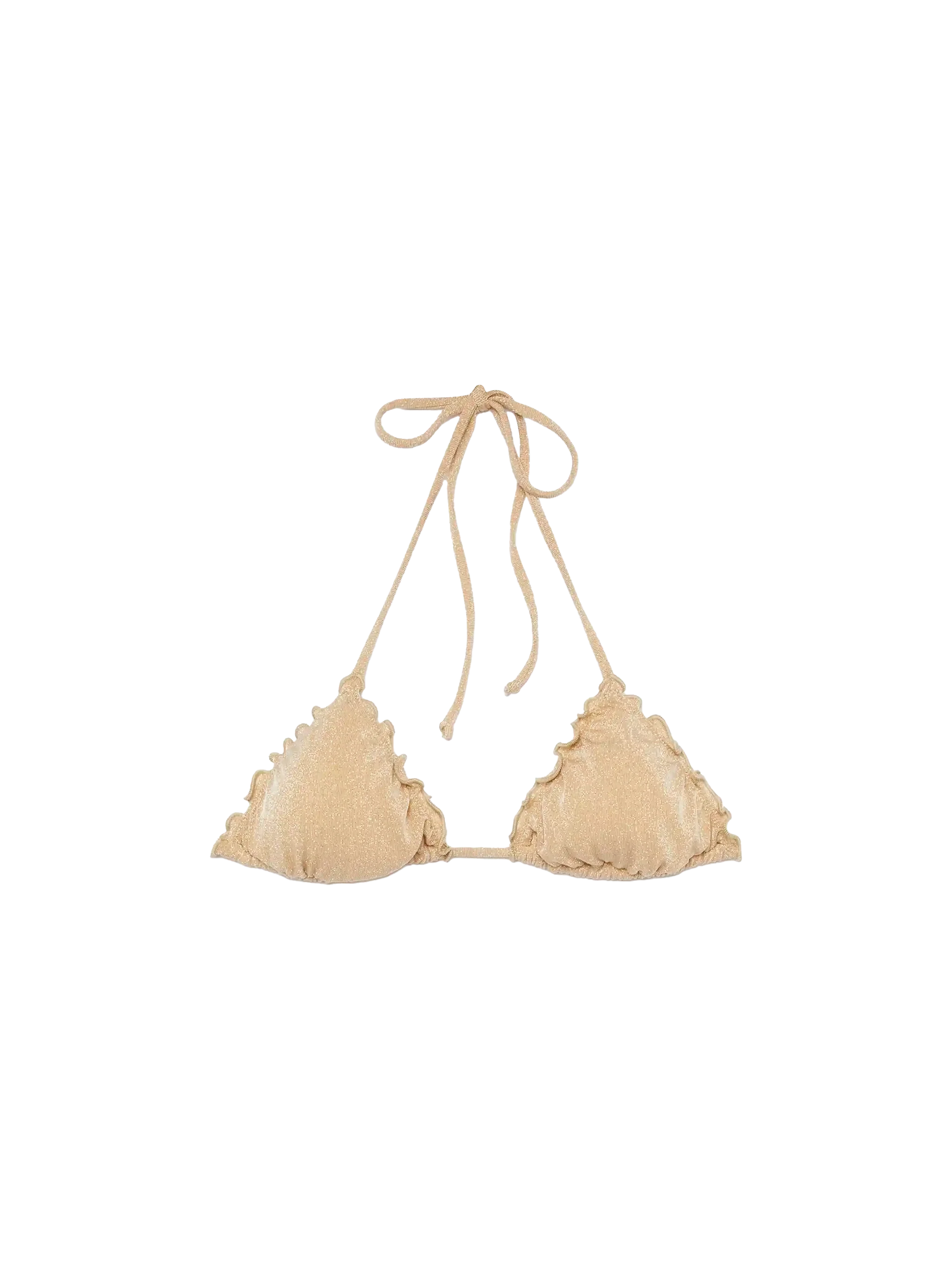Top triangular clásico Sagitario en lúrex beige.
