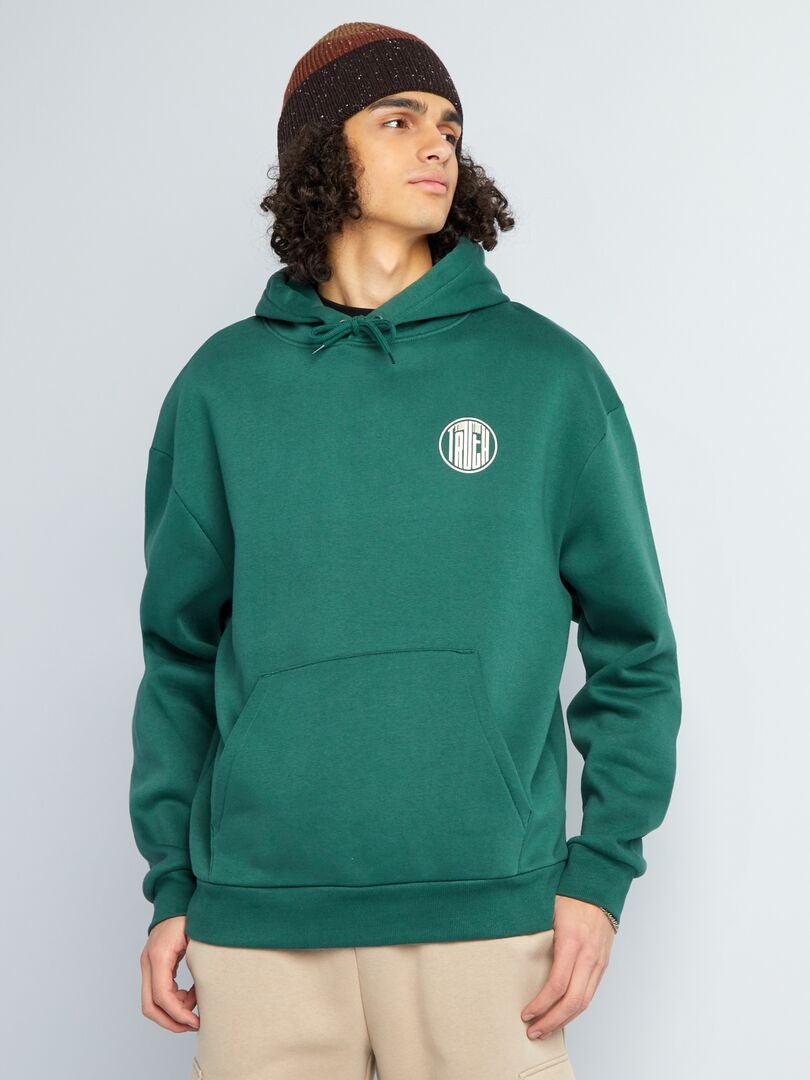 Moletom com Capuz Estampado - VERDE