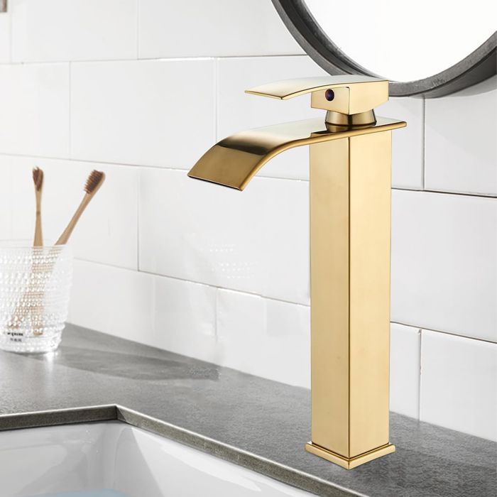 Grifo de baño tipo cascada, grifo mezclador de baño tipo cascada con orificios, cartucho cerámico.