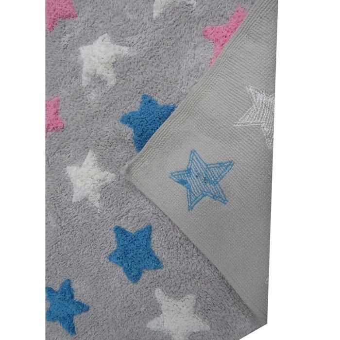 Children's rug 160x230 rectangular handmade in multicoloured cotton CETOIL