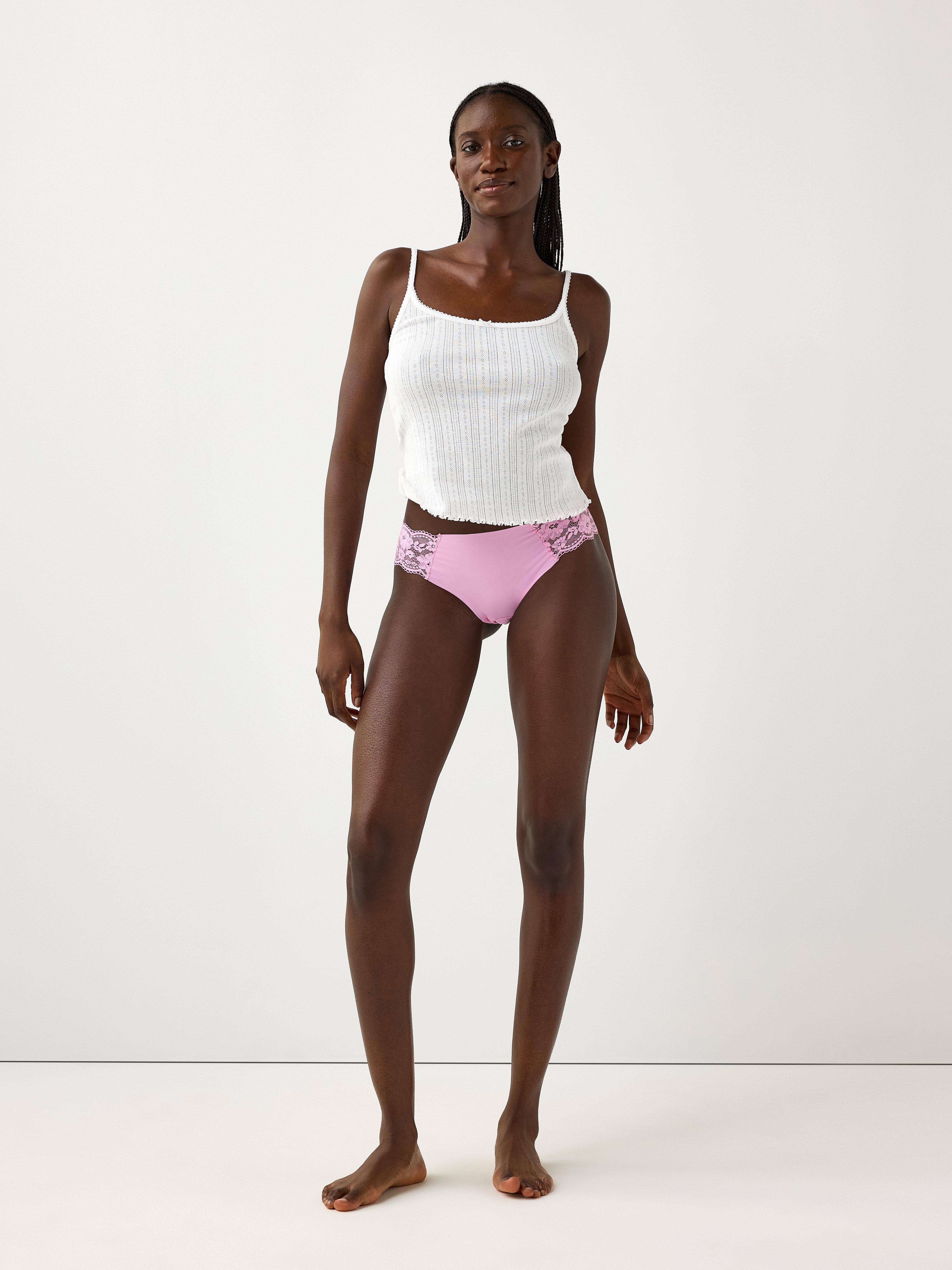 Braziliantrosor med normalhög midja Light Pink