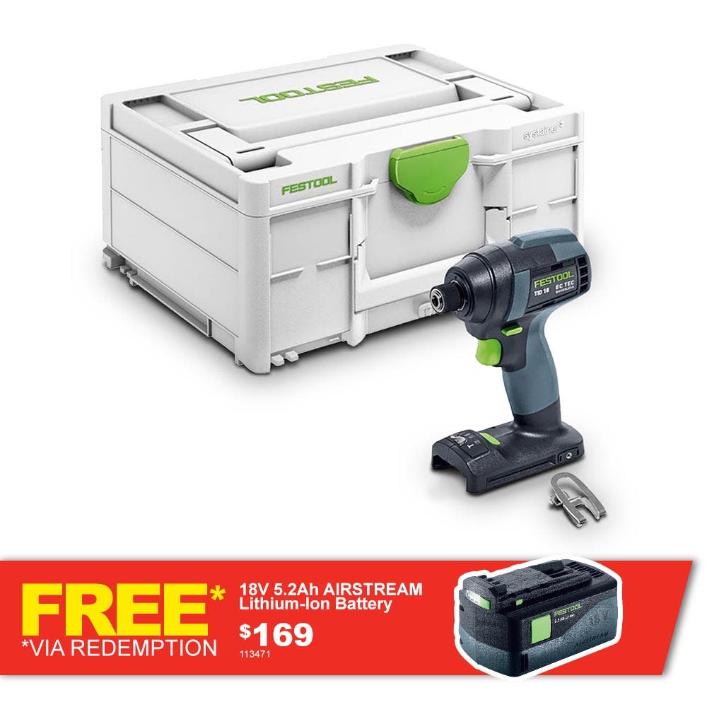 Parafusadeira de impacto sem escova FESTOOL 18 V TID, cor básica, modelo 576481