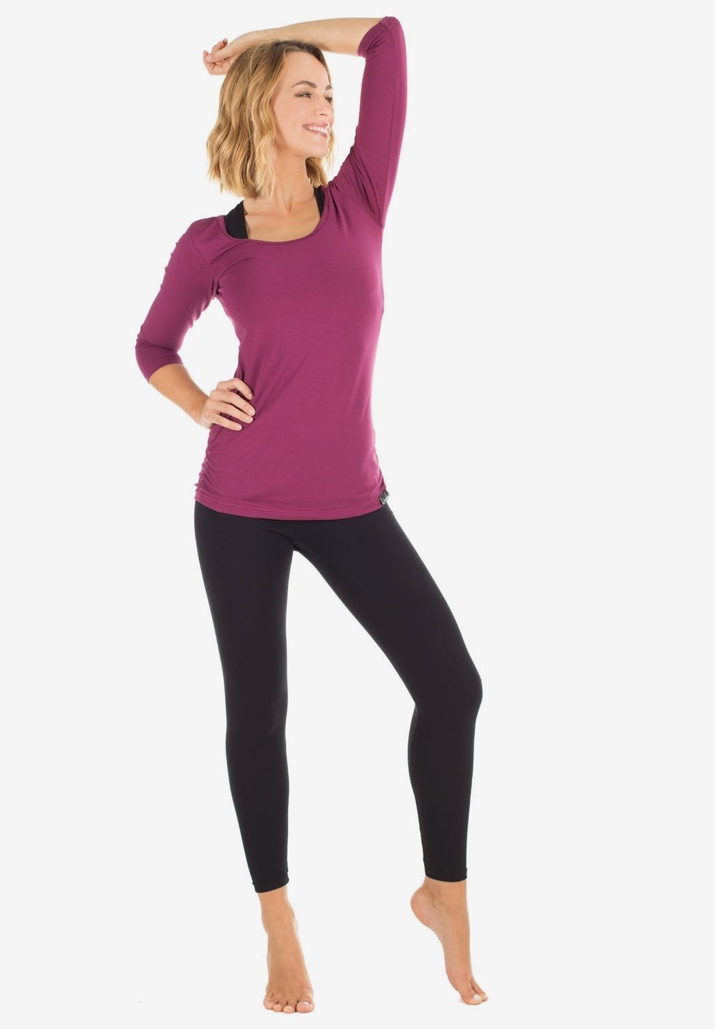 Winshape top met lange mouwen - bessenkleur