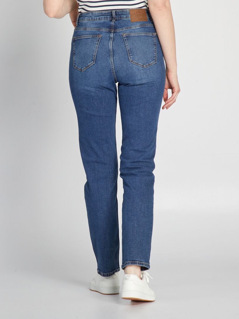 Calça jeans de cintura alta e modelagem regular - 34L - AZUL