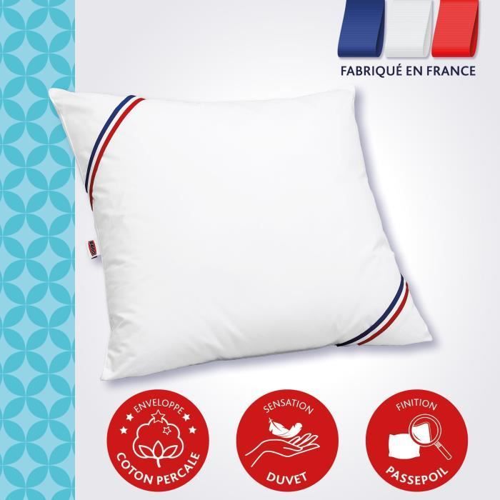 Almohada DODO LUXOR 60x60 cm - 100% algodón - Efecto plumón