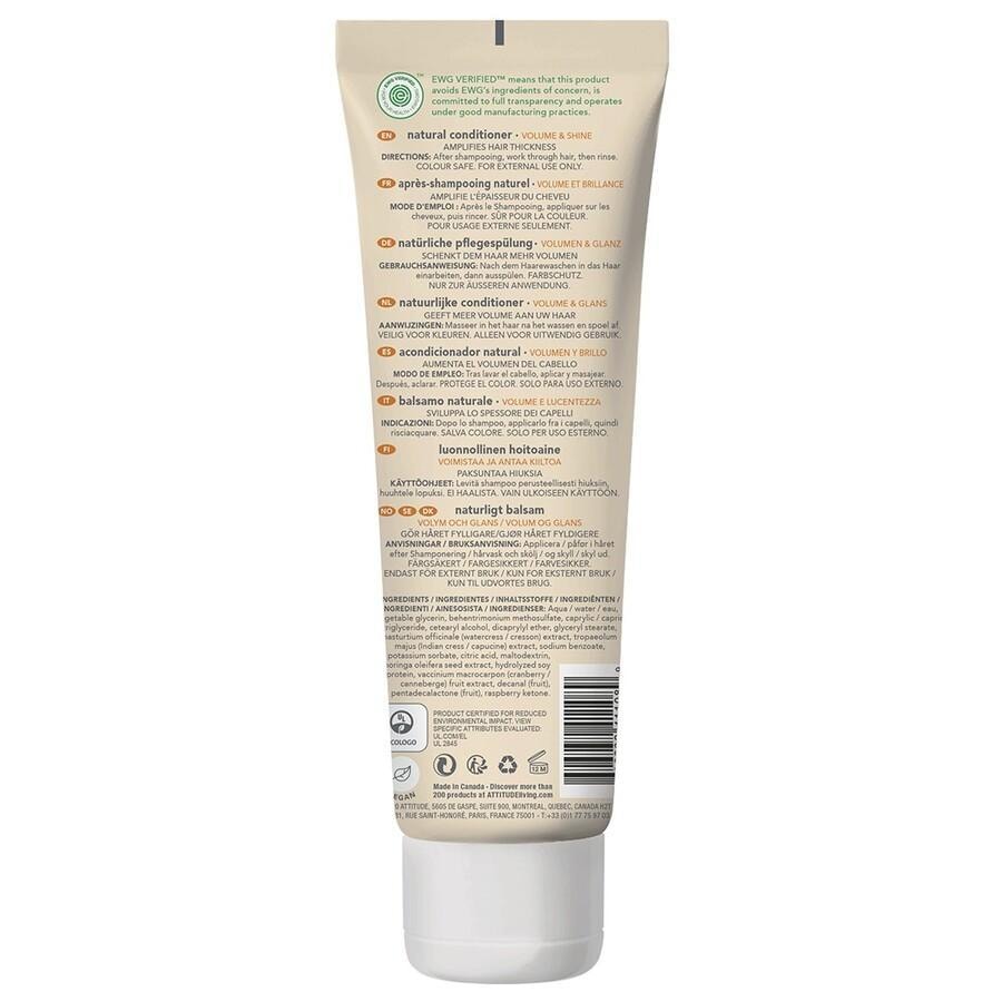 Après-shampoing Attitude Super Leaves Science – Volume et Brillance – 240 ml