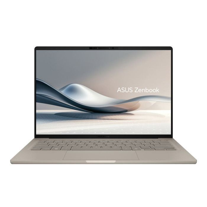Asus Zenbook UX3407QA Laptop da 14 pollici con processore Qualcomm Snapdragon® X, 16 GB di RAM e SSD da 512 GB, colore beige.