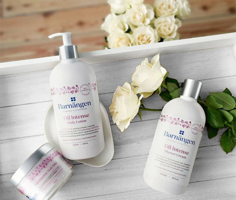 Creme de banho suave Barnängen Oil Intense para pele seca e muito seca