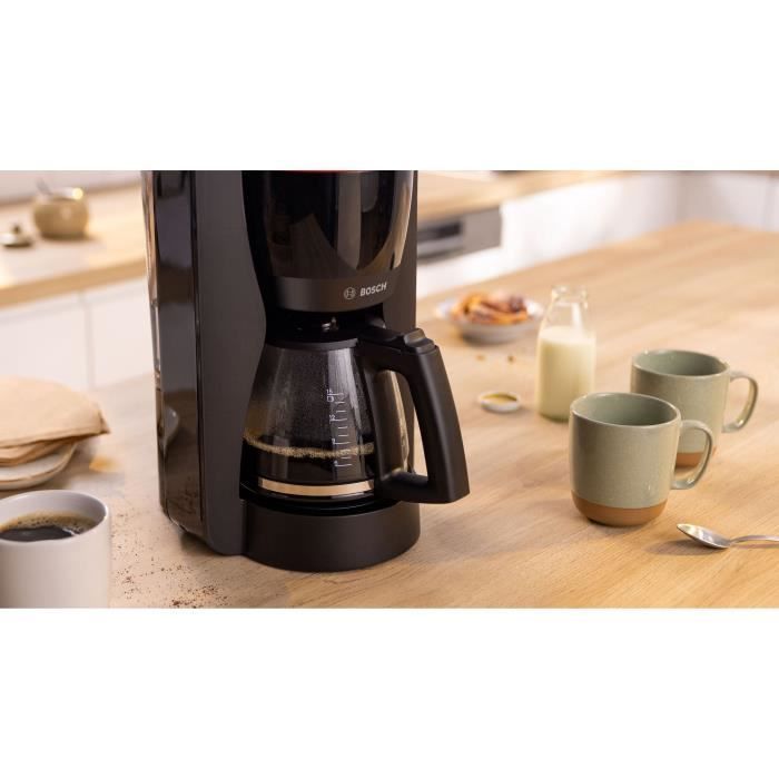Cafetière Filtre - BOSCH - TKA2M113 MyMoment - Noire - Capacité 1,25L - verseuse verre - système anti-gouttes
