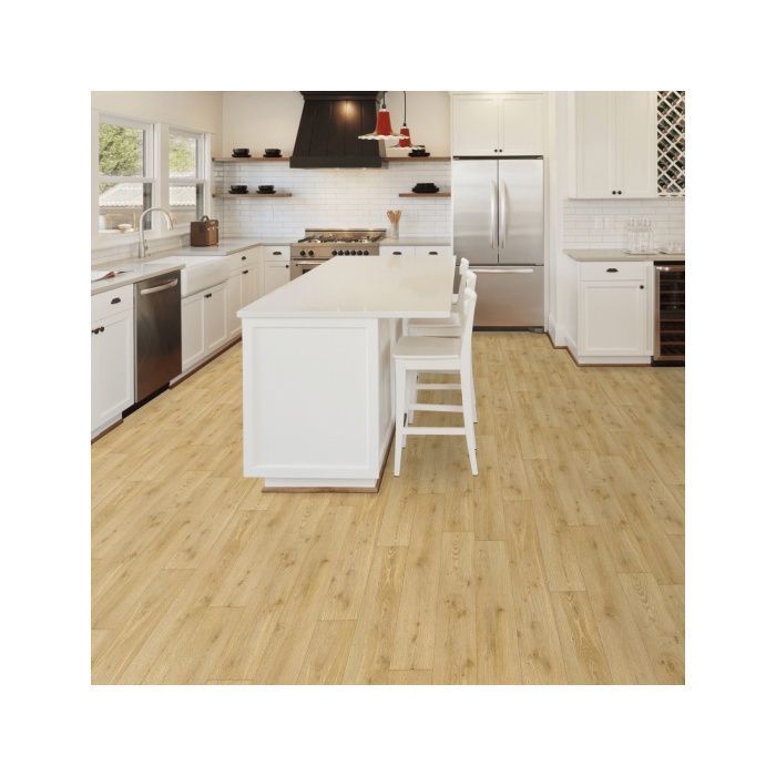 Suelo vinílico de alto brillo con efecto madera natural - rollo de 2 m x 4 m