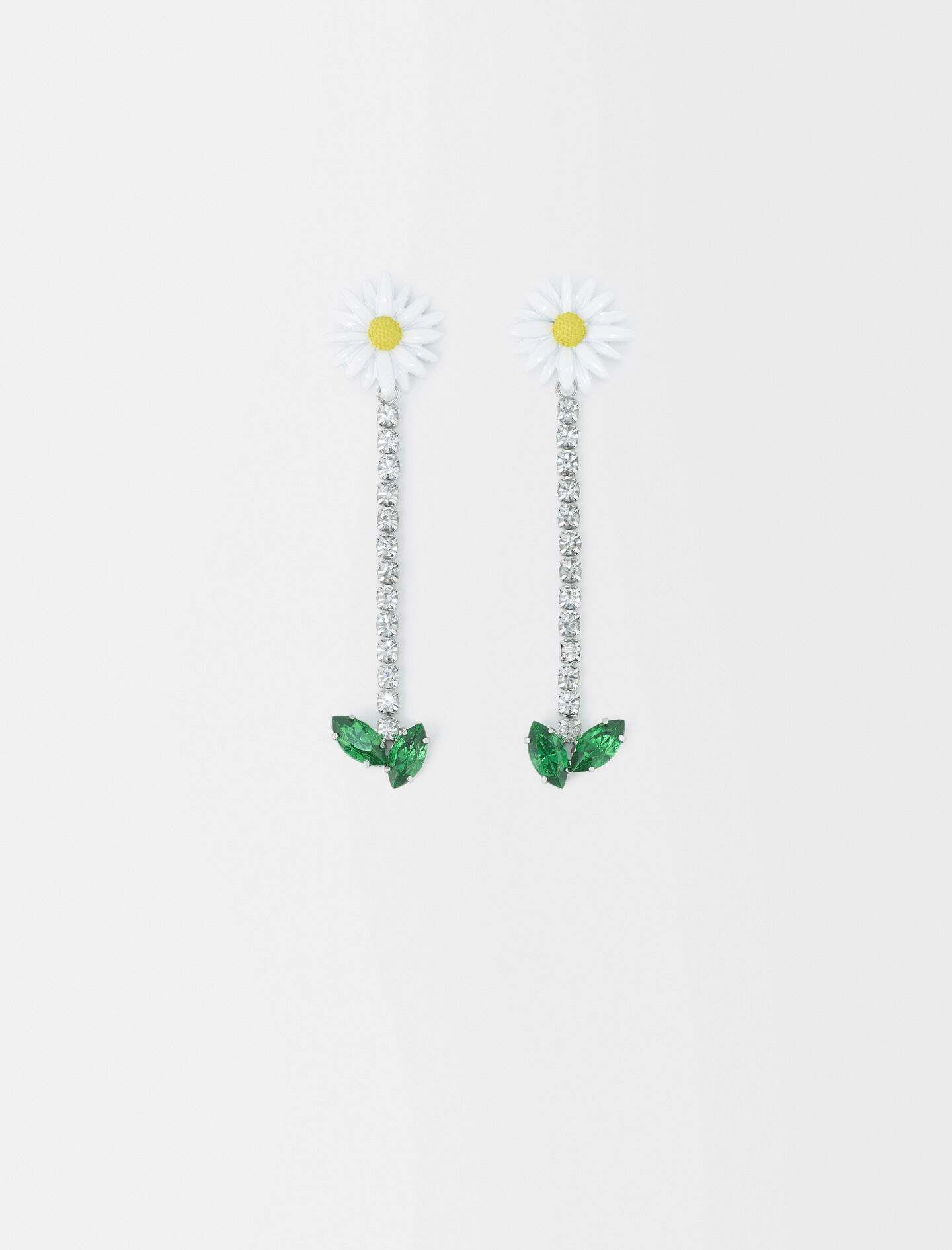 Oorbellen met madeliefjes - Zilver