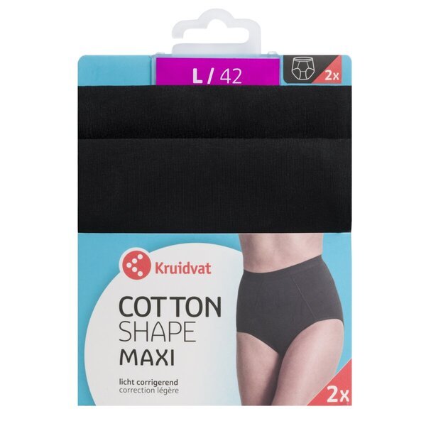 Ženske hlačke Kruidvat Cotton Shape Maxi<br>črne, velikost L, 2 kosa