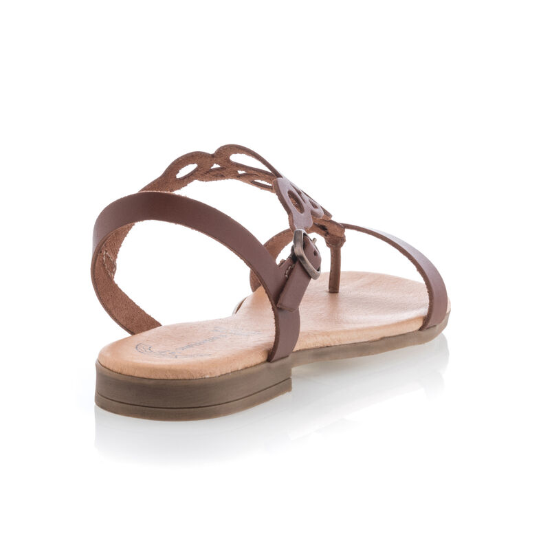 Braune Zehentrenner-Sandalen für Damen
