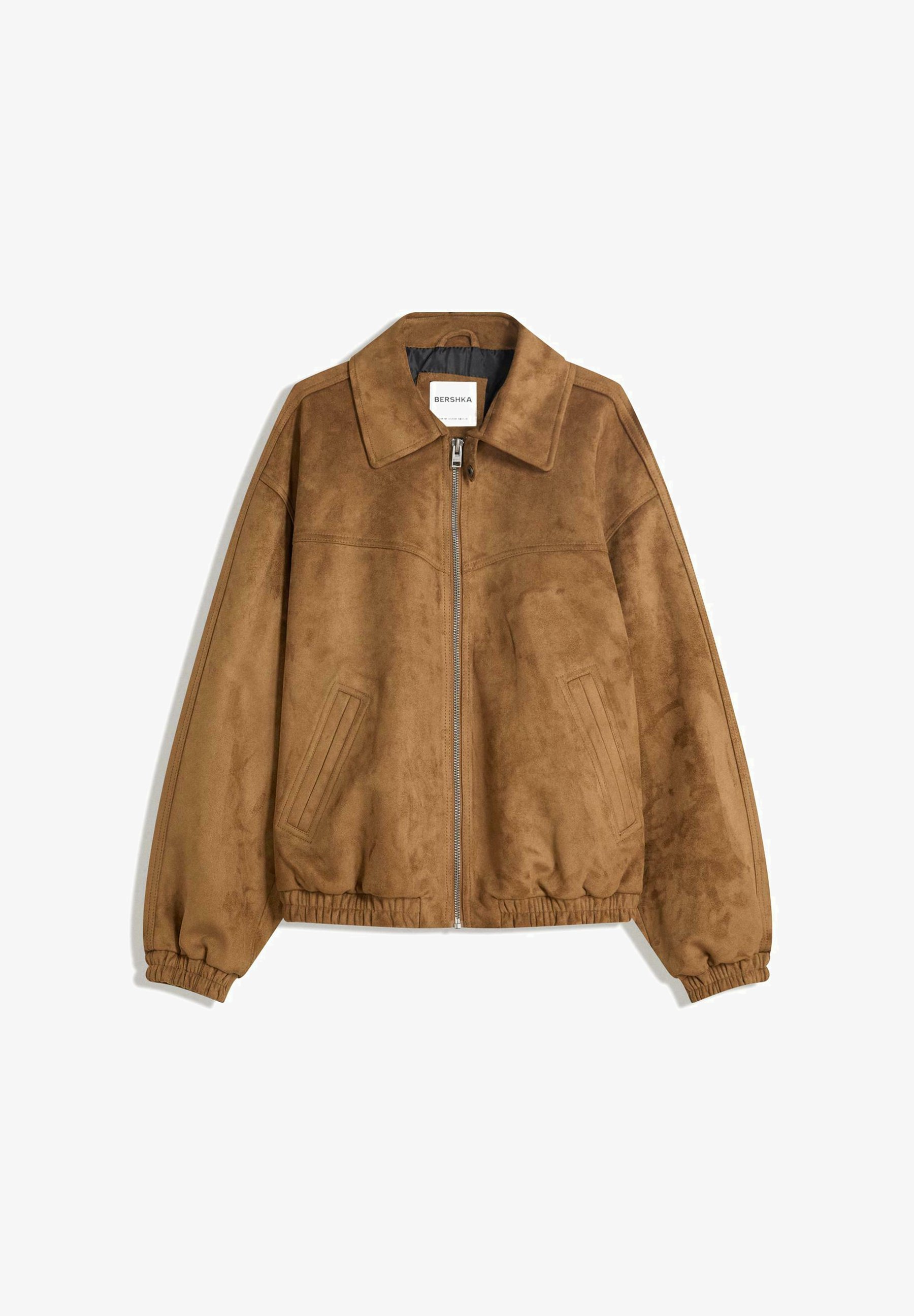 Veste en similicuir Bershka - sable