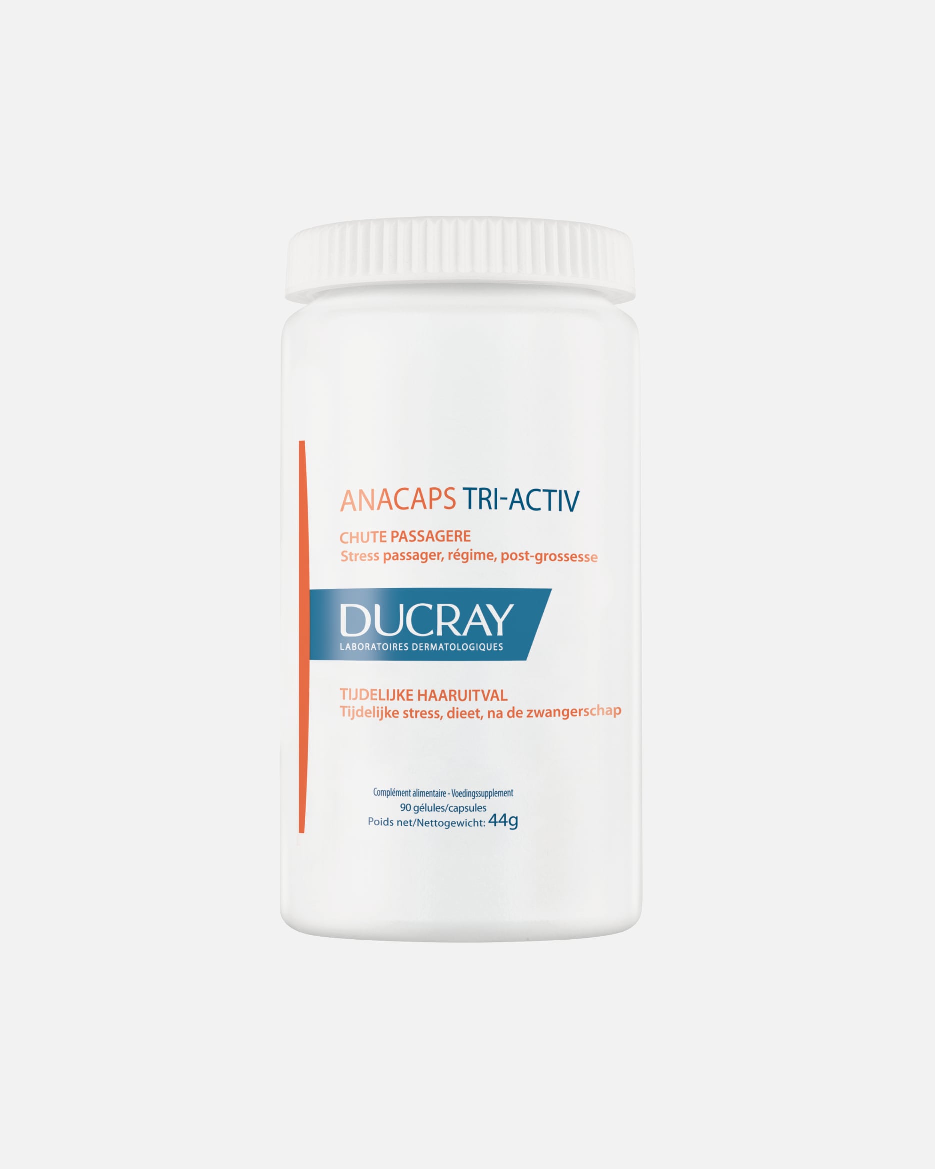 Ducray Anacaps Tri-Activ, complemento alimenticio para la caída temporal del cabello – 44 g