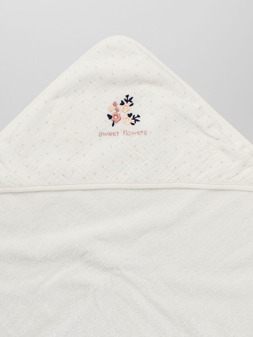 Capa de baño + guante de baño - 2 piezas - BLANCO