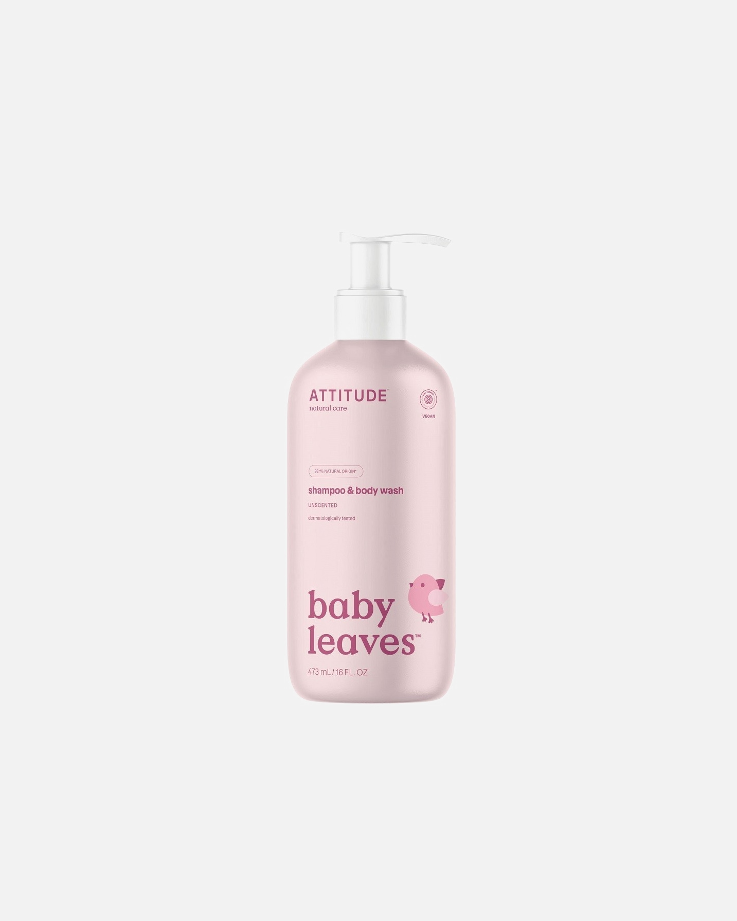 Shampoo e bagnoschiuma 2 in 1 Attitude, senza profumo – 473 ml