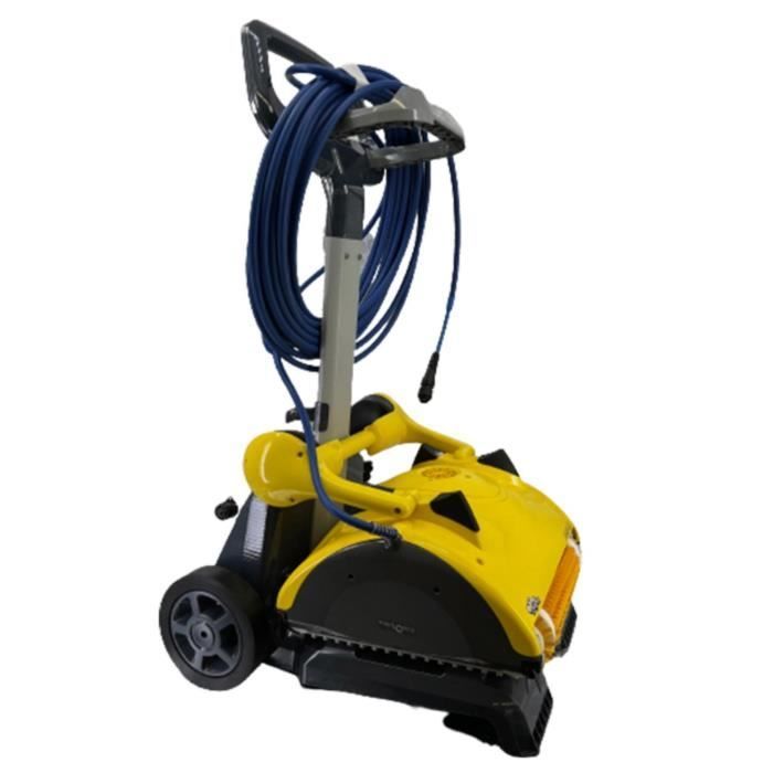 Robot eléctrico para piscinas, para suelo y paredes, con cepillos combinados y carro.