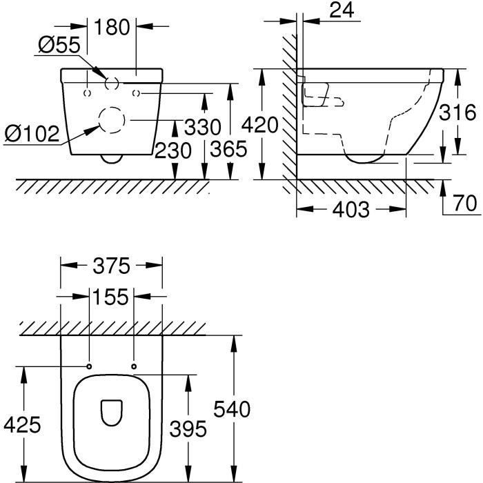 GROHE - Wandtoilet