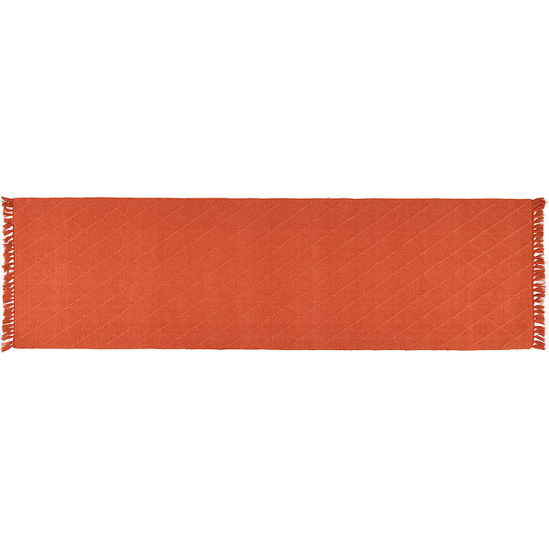 Home Runner 35x120 cm con frange color terracotta
