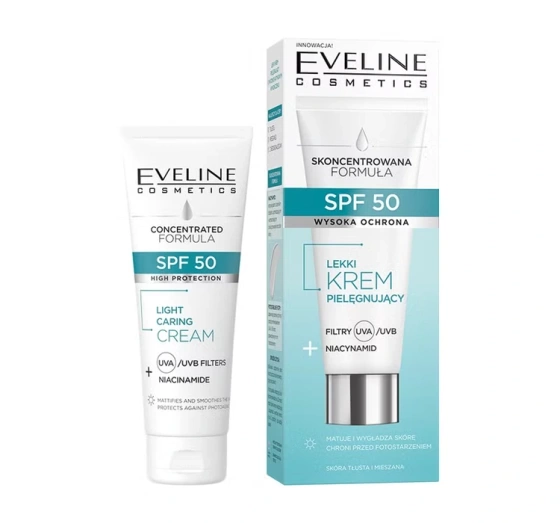 Eveline Cosmetics Skoncentrowana Formuła lekki krem pielęgnujący z SPF50 30 ml