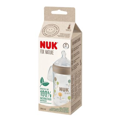 Nuk Nuk For Nature kojenecká lahvička se silikonovým dudlíkem M krém 260 ml 260 ml