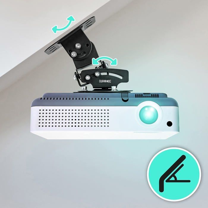 Duronic PB03XB Ceiling Projector Mount, 360° Rotating, 30° Tilting, 20° Swivel, 13.6 kg Maximum Load, Ideal for