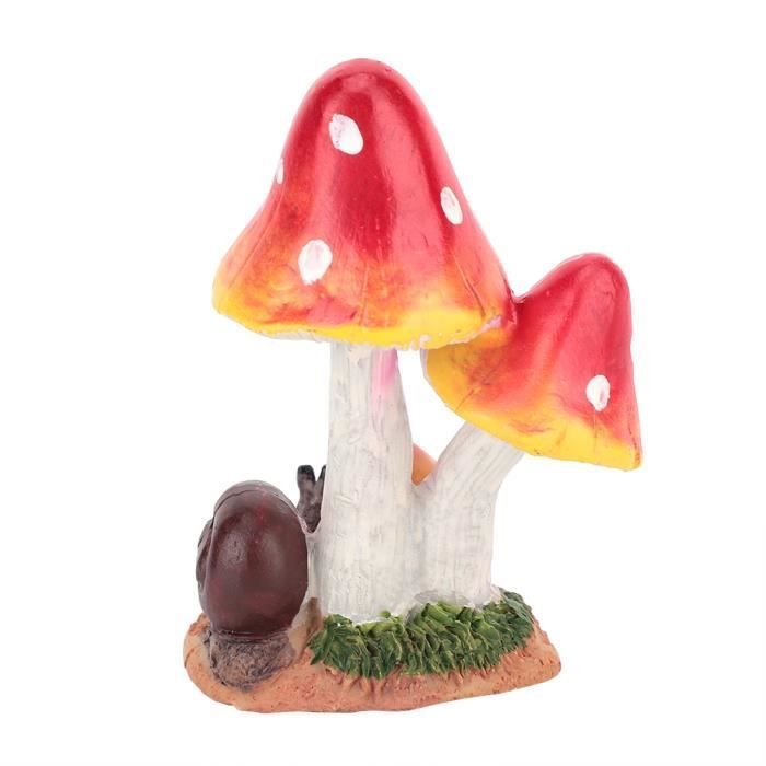 Decoración de jardín - OMABETA - Seta roja - Resina ecológica - Animales adorables - Caracol y rana