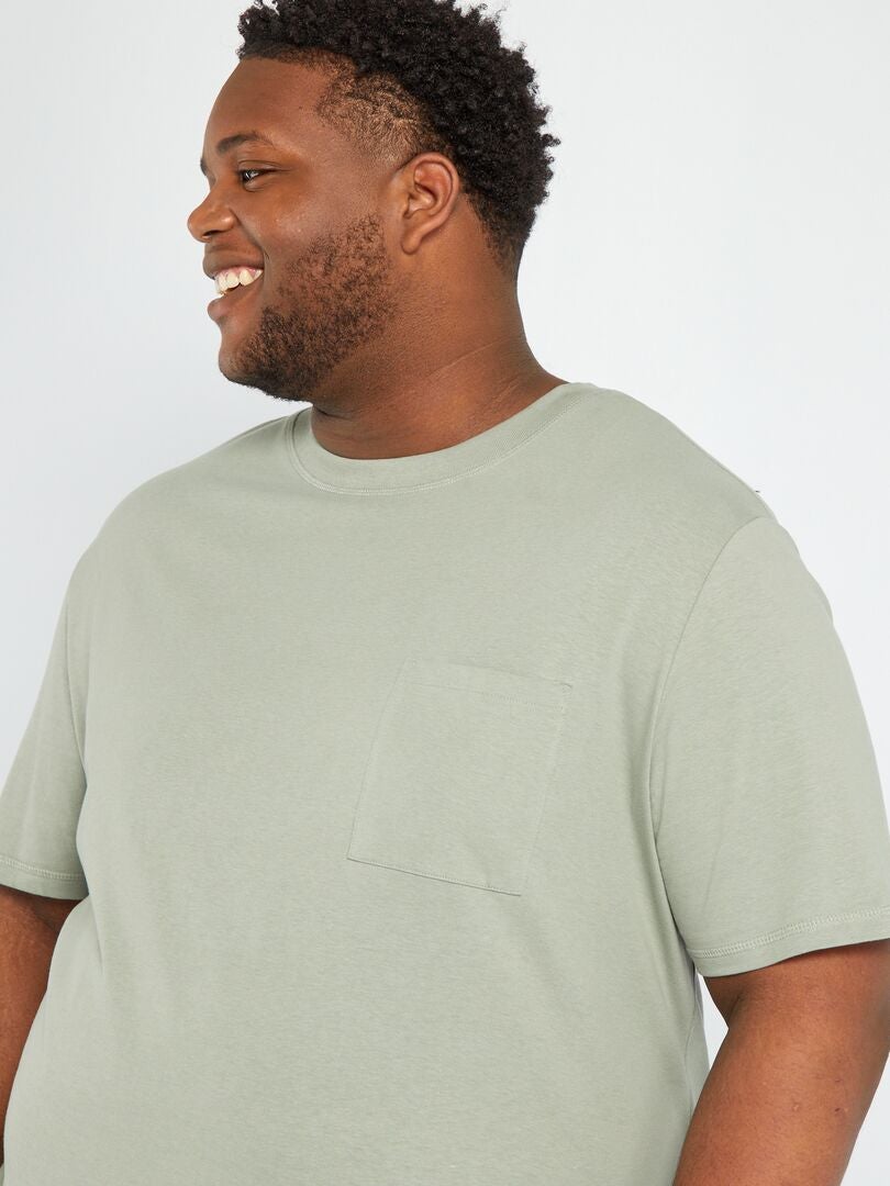 Camiseta de punto con bolsillo - gris