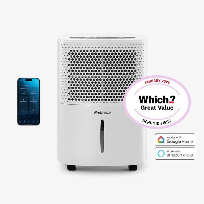 Deshumidificador - PRO BREEZE - 12L - Humidostato integrado - Control inteligente - Eficiencia energética