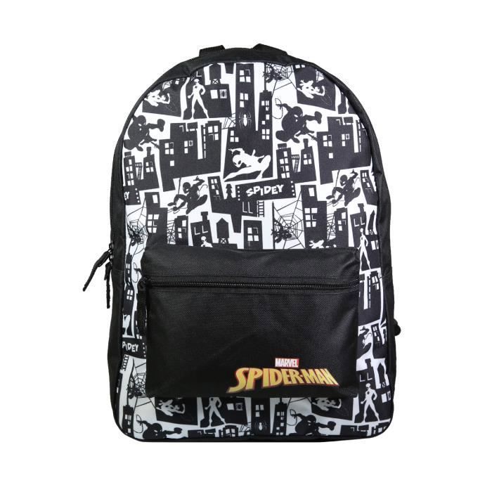 Spider-Man Black and White Backpack - BAGTROTTER - 1 compartment - Multifunctional - Child