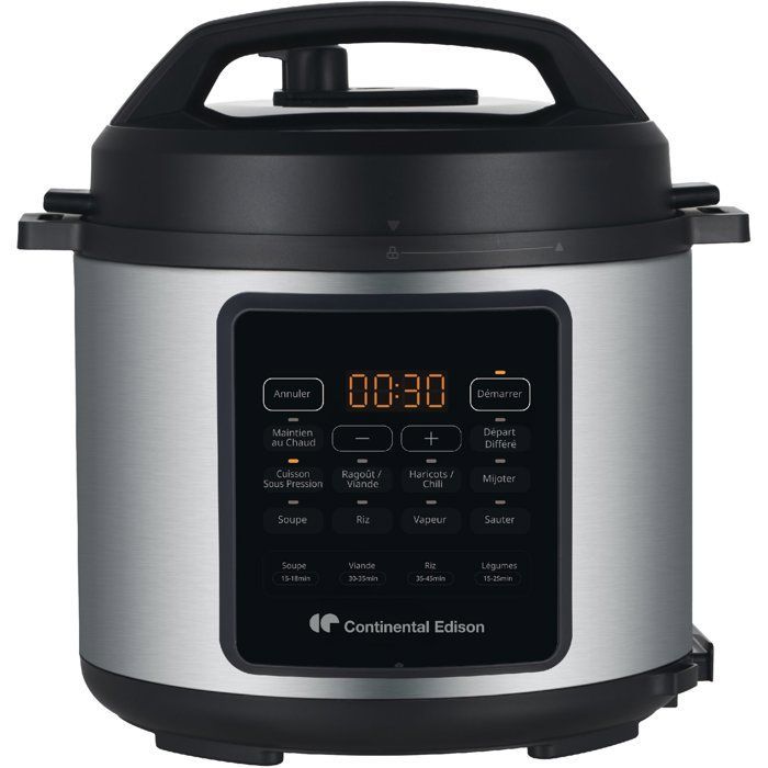 Pentola a pressione multifunzione - CONTINENTAL EDISON - CEMCSP10006L - 6 L - 1000 W - Nero e acciaio inossidabile