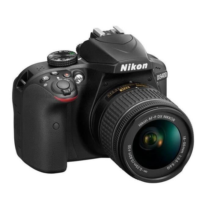 Nikon D3400 Kit speilreflekskamera (AF-P 18-55 VR) svart - 24,2 MP - Full HD 1080p - Bluetooth