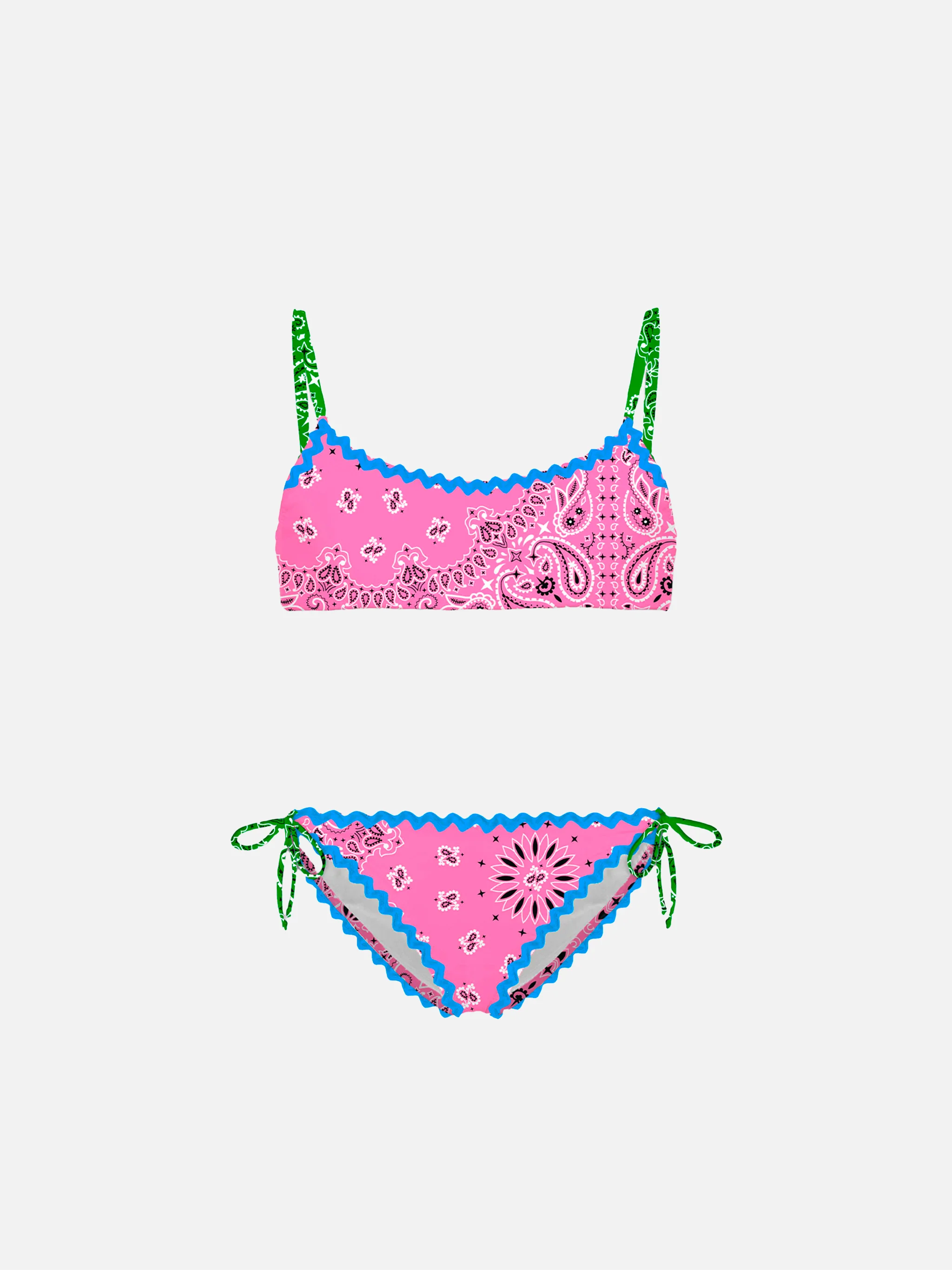 Bralettebikini met bandana-print voor meisjes