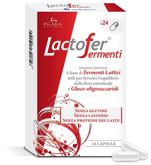 Lactofer Fermenti 24 Kapseln Präbiotisches und probiotisches Nahrungsergänzungsmittel