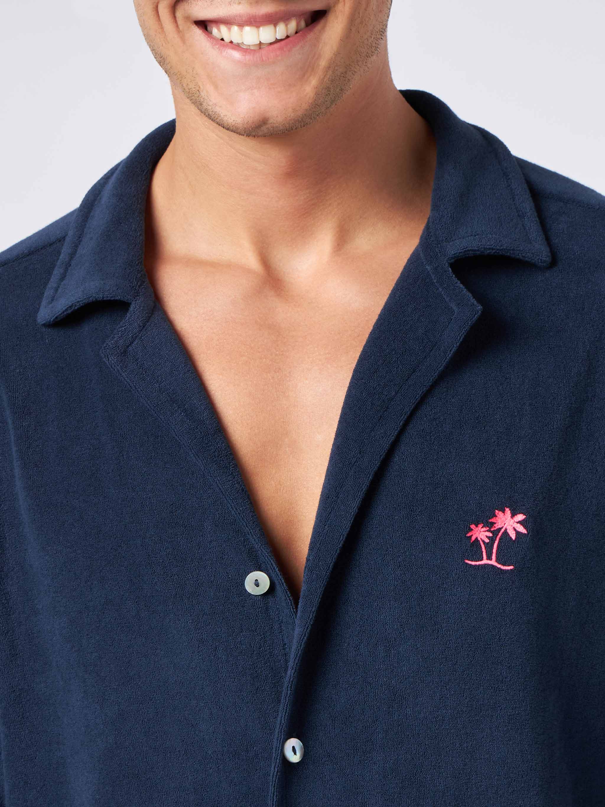 Herren-Frotteehemd in Marineblau