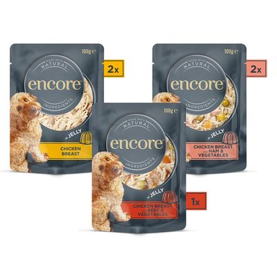Encore Pungă de jeleu pentru câini, pachet multiplu, 100g