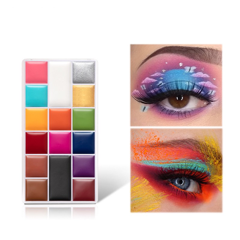 Pintura a óleo profissional com 16 cores para tatuagem facial e corporal, arte abstrata para festas, Halloween e cosplay.