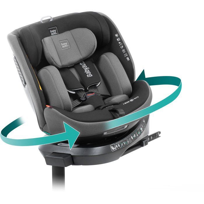 Bilbarnstol - BABYAUTO - CORE - Grupp 0/1/2/3 - 40/150 cm - I-Size - Isofix - Vridbar - Liggande - Förminskning - Antracit