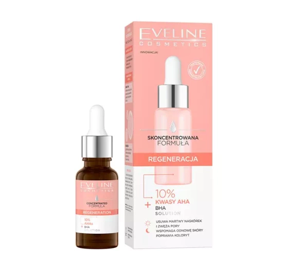 Eveline Cosmetics regenerujące serum do twarzy 10% kwasy AHA i BHA 18 ml