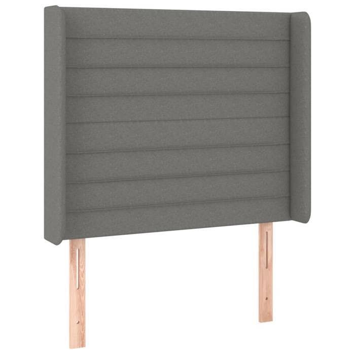 Tête de lit - vidaXL - Gris foncé - Tissu durable - Hauteur réglable - Pieds robustes